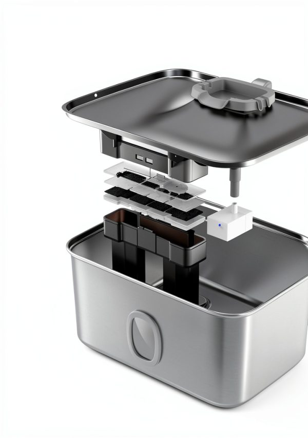 SIBAYS Stainless Steel Pet Water Fountain Large Capacity-3