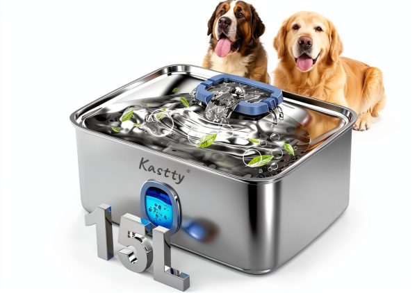Kastty Dog Water Fountain Stainless Steel Large Capacity-0