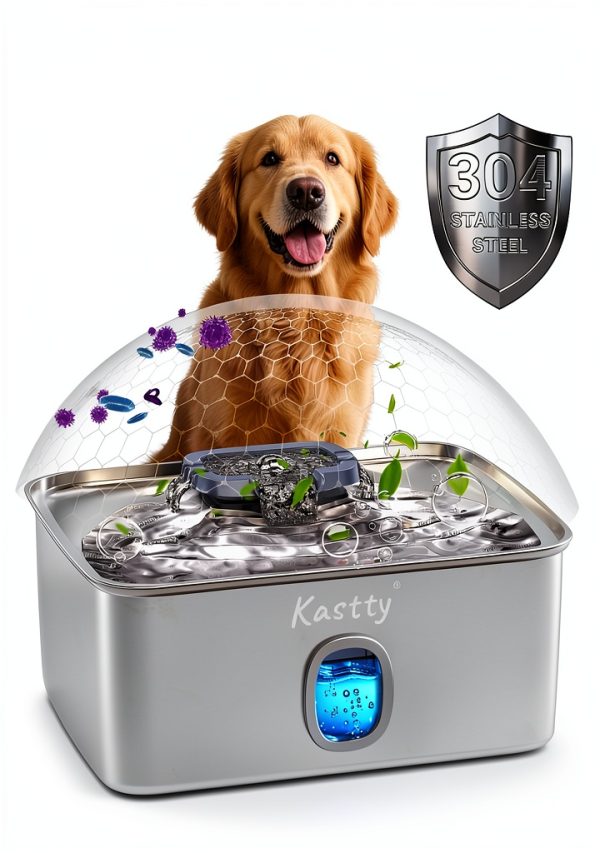 Kastty Dog Water Fountain Stainless Steel Large Capacity-5