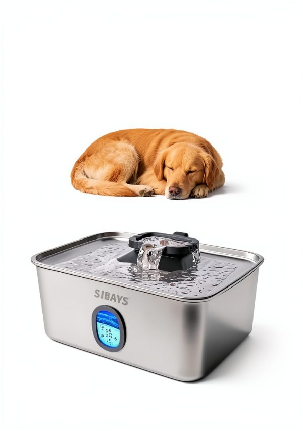 SIBAYS Stainless Steel Pet Water Fountain Large Capacity-4