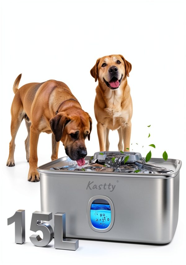 Kastty Dog Water Fountain Stainless Steel Large Capacity-1