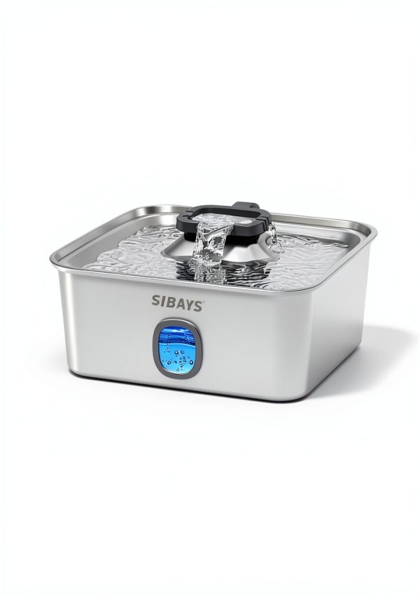 SIBAYS Stainless Steel Pet Water Fountain Large Capacity-5