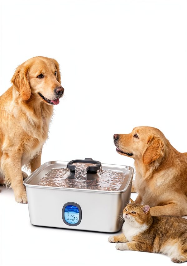 SIBAYS Stainless Steel Pet Water Fountain Large Capacity-1