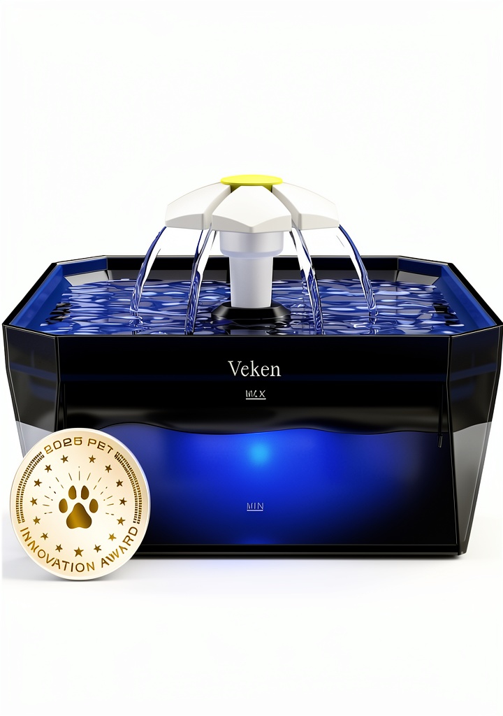 Veken Cat Water Fountain in a home setting with a kitten drinking