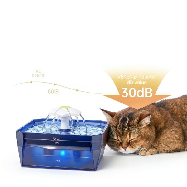 Veken Cat Water Fountain 50oz Ultra Quiet Pet Drinking-4