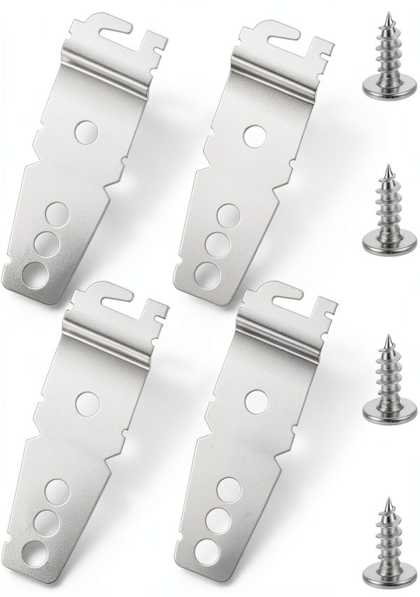 4 Pack Dishwasher Mounting Bracket, Stainless Steel Undercounter Dishwasher Mounting Clips with 4 Screws for Most Top Brand Dishwashers, Replace 8269145 WP8269145 WP8269145VP-0