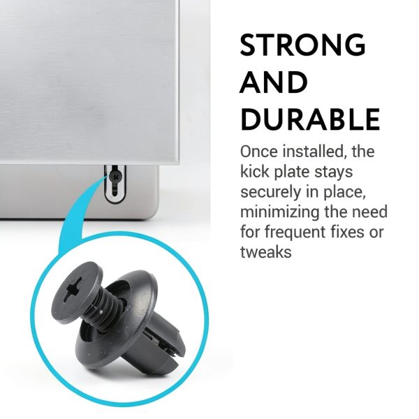 Impresa Dishwasher Kick Plate Clips - Black D-Shape One Size - Snap-in Installation & Plastic Push Fasteners - Compatible with Kenmore, KitchenAid & Whirlpool Models & Dishwasher Access Panel Clips-3