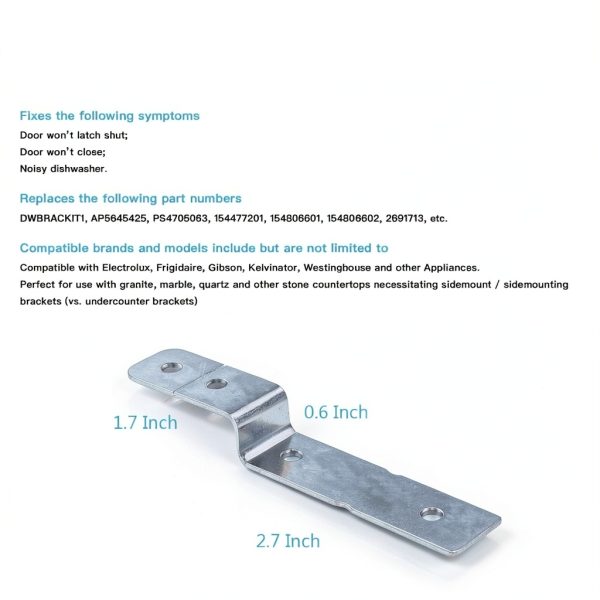 2 Pcs Dishwasher Side Mount Bracket Kit DWBRACKIT1 by Reyhoar, Fits for Electrolux & Frigidaire Dishwashers, Replaces 154477201, 154806601, 154806602, 2691713-1