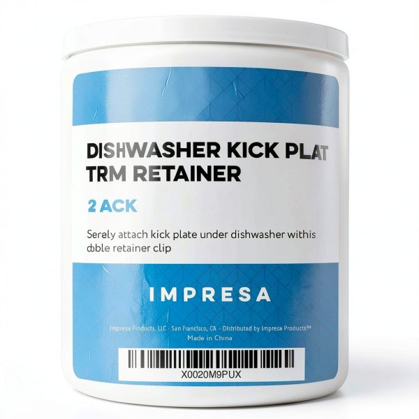 Impresa Dishwasher Kick Plate Clips - Black D-Shape One Size - Snap-in Installation & Plastic Push Fasteners - Compatible with Kenmore, KitchenAid & Whirlpool Models & Dishwasher Access Panel Clips-6