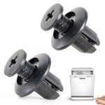 Impresa Dishwasher Kick Plate Clips - Black D-Shape One Size - Snap-in Installation & Plastic Push Fasteners - Compatible with Kenmore, KitchenAid & Whirlpool Models & Dishwasher Access Panel Clips-0