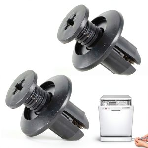 Impresa Dishwasher Kick Plate Clips - Black D-Shape One Size - Snap-in Installation & Plastic Push Fasteners - Compatible with Kenmore, KitchenAid & Whirlpool Models & Dishwasher Access Panel Clips-0