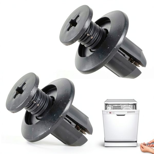 Impresa Dishwasher Kick Plate Clips - Black D-Shape One Size - Snap-in Installation & Plastic Push Fasteners - Compatible with Kenmore, KitchenAid & Whirlpool Models & Dishwasher Access Panel Clips-0