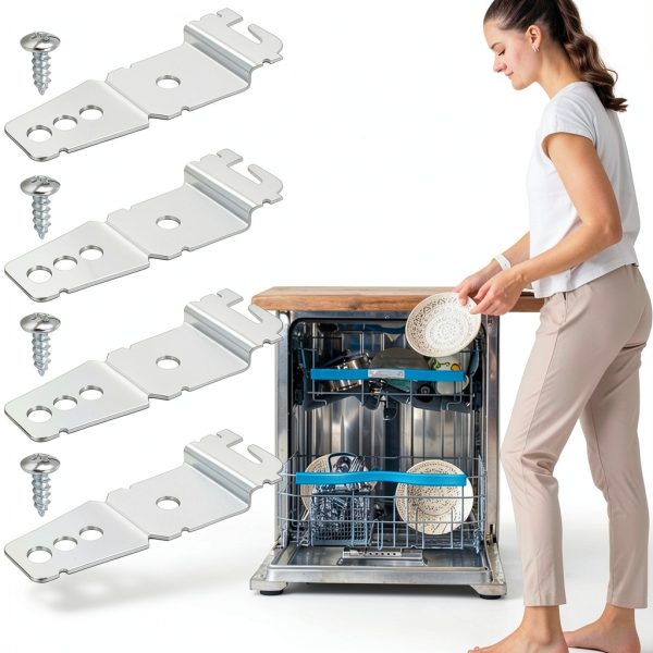 4 Pcs 8269145 Dishwasher Mounting Bracket with Screws,Universal Dishwasher Clips Compatible with Whirlpool Kenmore KitchenAid Maytag Dishwasher,Dishwasher Clips Replaces 8269145 WP8269145VP-5